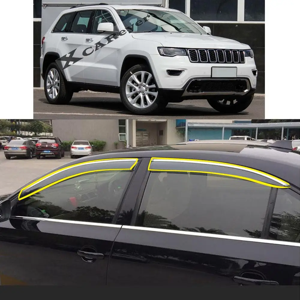 Car Sticker Plastic Window Glass Wind Visor Rain/Sun Guard Vent Smoke Awnings For Jeep Grand Cherokee 2010-2019
Car Sticker Plastic Window Glass Wind Visor Rain/Sun Guard Vent Smoke Awnings For Jeep Grand Cherokee 2010-2019