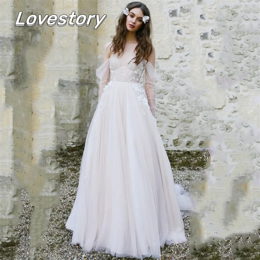 Graceful A-Line Wedding Dresses Boho Off Shoulder Backless Bride Robes Vintage Bridal Gowns Beach Scoop Neck Vestidos De Noiva
Graceful A-Line Wedding Dresses Boho Off Shoulder Backless Bride Robes Vintage Bridal Gowns Beach Scoop Neck Vestidos De Noiva