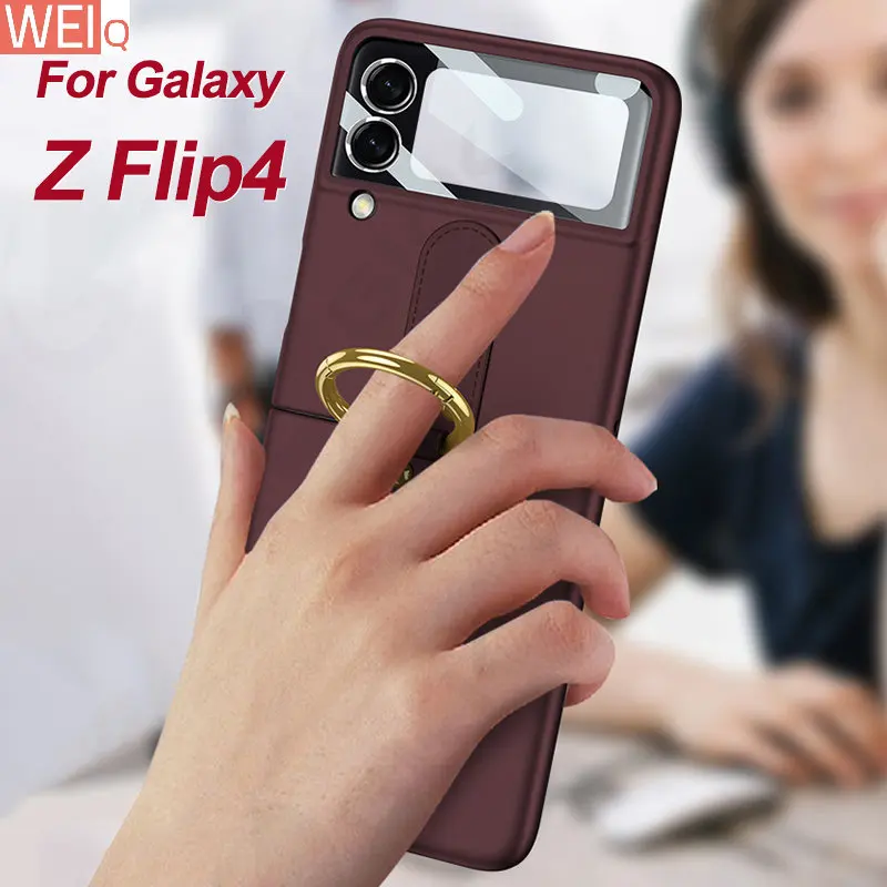 Со стеклянным покрытием внешнего экрана для Samsung Galaxy Z Flip 4 5G, Ультратонкий матовый Жесткий Чехол-подставка с кольцом для Galaxy Z Flip4
Со стеклянным покрытием внешнего экрана для Samsung Galaxy Z Flip 4 5G, Ультратонкий матовый Жесткий Чехол-подставка с кольцом для Galaxy Z Flip4