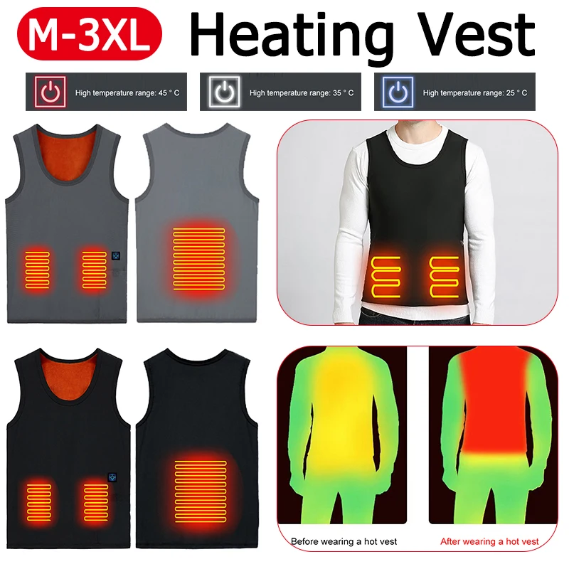 USB Heating Vest Women Men Thermal Warm Jacket 3 Heating Levels Unisex Heated Clothing 3 Heating Zones Body Warmer Clothes M-3XL
USB Heating Vest Women Men Thermal Warm Jacket 3 Heating Levels Unisex Heated Clothing 3 Heating Zones Body Warmer Clothes M-3XL
