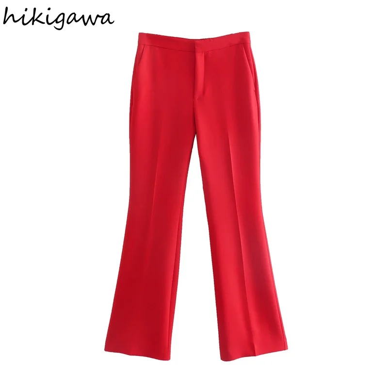 Hikigawa Women Fashion Flare Pants Vintage Streetwear High Waist Zipper Fly Female Trousers Mujer
Hikigawa Women Fashion Flare Pants Vintage Streetwear High Waist Zipper Fly Female Trousers Mujer