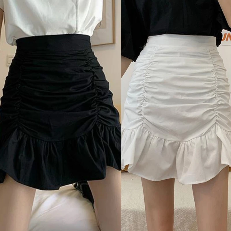 New Folds Skirts for Women Summer 2022 Korean New Zipper High Waist Fashion A Line Ruffles Mermaid Mini Skirt Black White Dress
New Folds Skirts for Women Summer 2022 Korean New Zipper High Waist Fashion A Line Ruffles Mermaid Mini Skirt Black White Dress