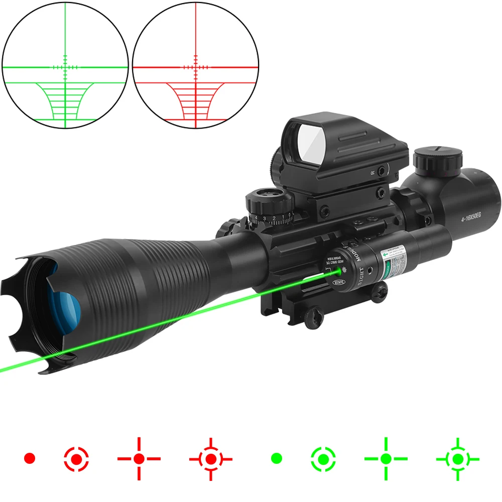 3 in 1 Rifle Scope Combo 4-16x50 EG Tactical Optical Riflescope Rangefinder Red Dot Reflex Scope With Laser Sight for 22mm Rail
3 in 1 Rifle Scope Combo 4-16x50 EG Tactical Optical Riflescope Rangefinder Red Dot Reflex Scope With Laser Sight for 22mm Rail