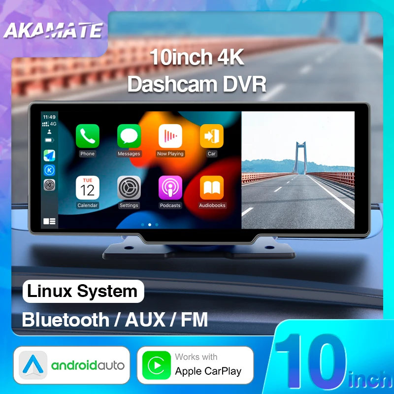 10inch DVR CarPlay Android Auto 4k Dash Cam Rearview Camera Blutooth WIFI Touch Screen Video Recorder Dashboard Monitor For Car
10inch DVR CarPlay Android Auto 4k Dash Cam Rearview Camera Blutooth WIFI Touch Screen Video Recorder Dashboard Monitor For Car