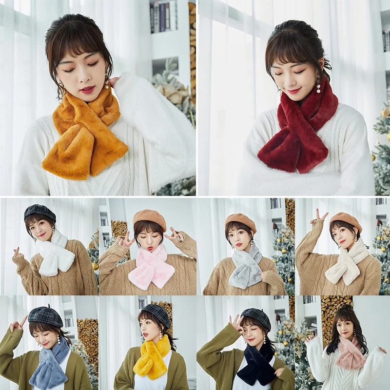 Soft Faux Rabbit Fur Thicken Scarf Cross Plush Collar Scarf Imitation Fur Shawl Neck Warmer Fluffy Neckerchief Comfortable Fuzzy
Soft Faux Rabbit Fur Thicken Scarf Cross Plush Collar Scarf Imitation Fur Shawl Neck Warmer Fluffy Neckerchief Comfortable Fuzzy