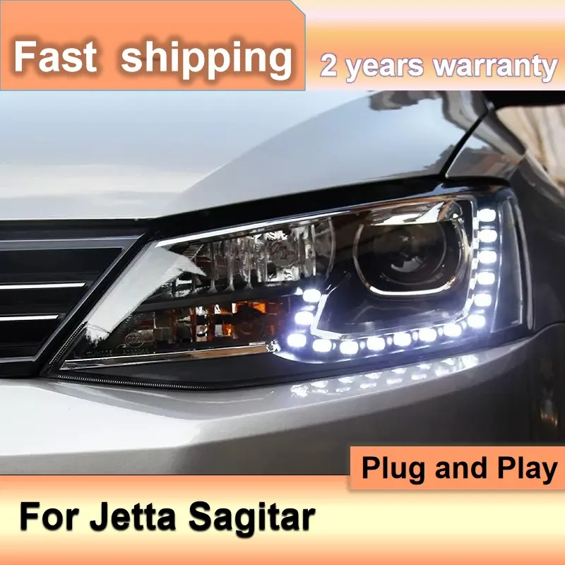

Автомобильные аксессуары для головки VW Jetta светильник 2012-2018, фара Sagitar DRL, сигнал поворота, линза фары дальнего света