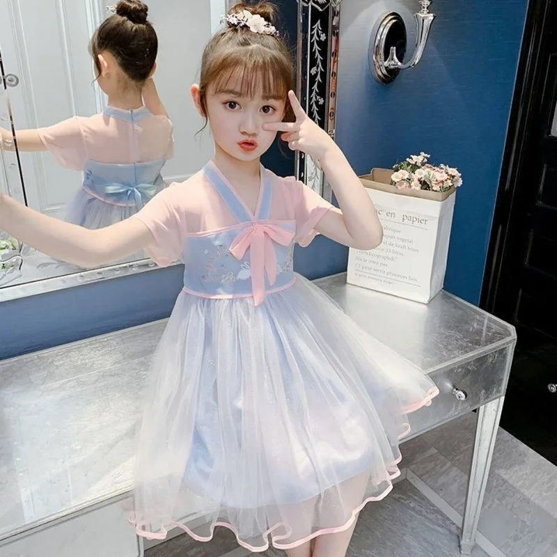 Hanfu Girls Dress Summer New Chinese Style Costume Children's Clothing Fashion Princess Dresses Student Evening Dress 10 12 Year
Hanfu Girls Dress Summer New Chinese Style Costume Children's Clothing Fashion Princess Dresses Student Evening Dress 10 12 Year