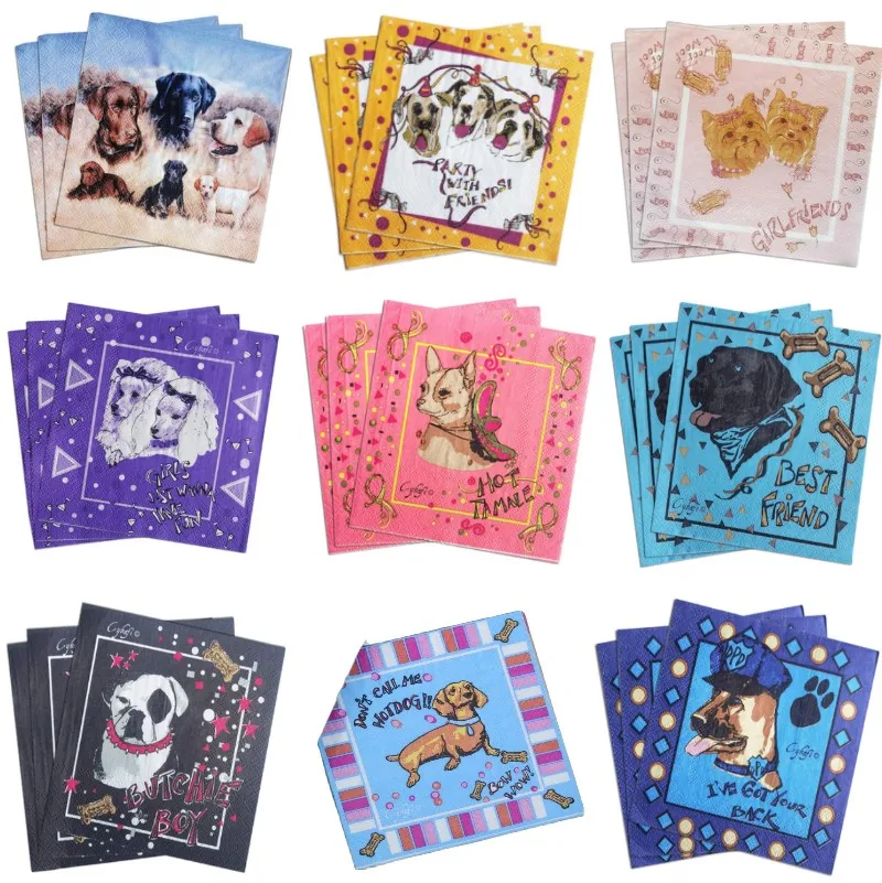 Dog series paper towels, 20 pieces / bag, creative printing, high-end restaurants, cafes, napkins, paper towels, household
Dog series paper towels, 20 pieces / bag, creative printing, high-end restaurants, cafes, napkins, paper towels, household
