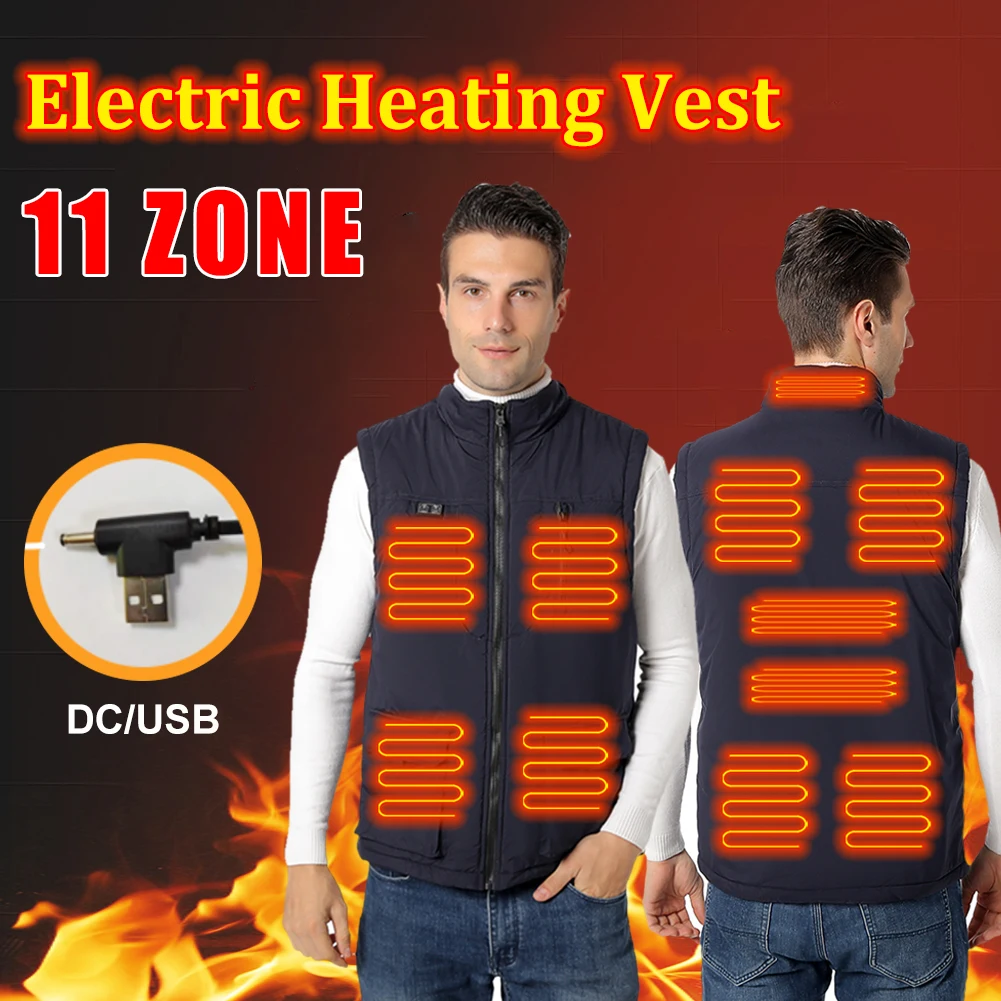 2022 11 Heating Zones Electric Heated Vest Sleeveless Jacket USB/DC Interface Winter Thermal Vest Jacket For Outdoor Hiking Ski
2022 11 Heating Zones Electric Heated Vest Sleeveless Jacket USB/DC Interface Winter Thermal Vest Jacket For Outdoor Hiking Ski