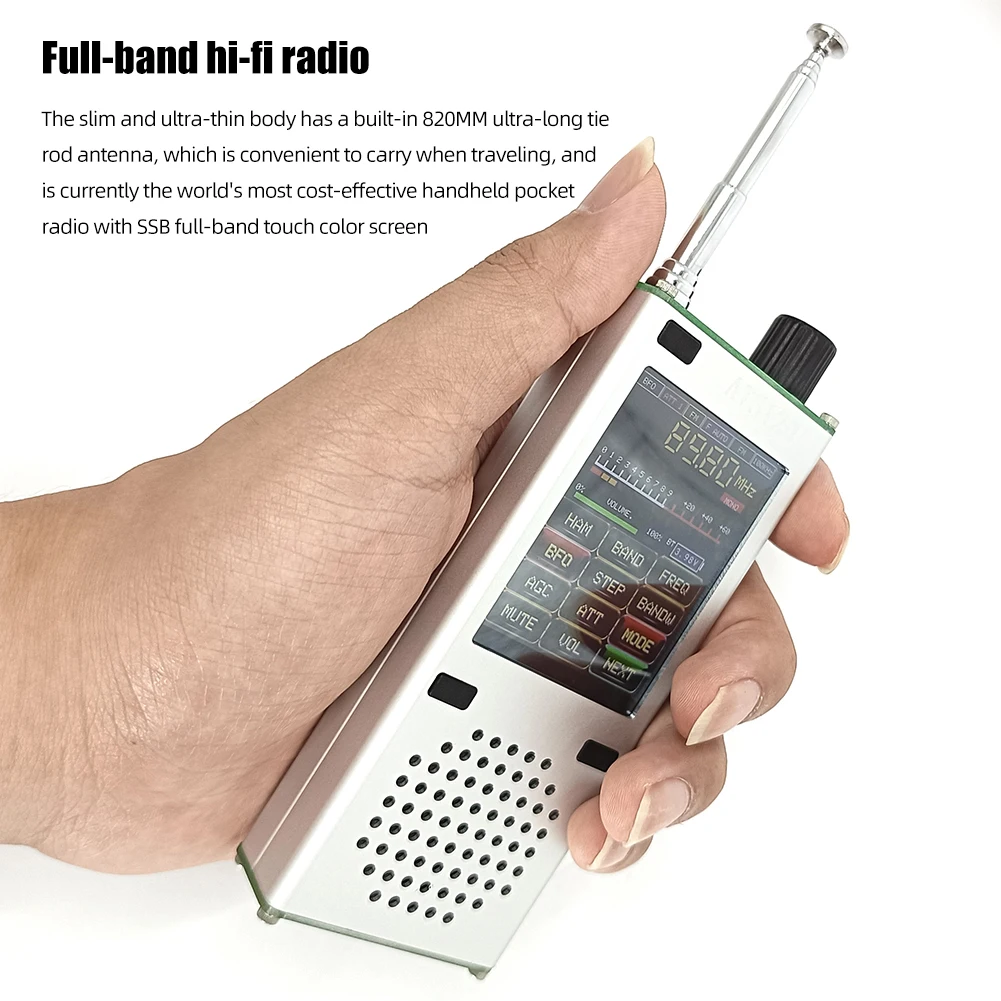 ATS120 HiFi Radio 2.4 Inch Touch Display Full-Band Hi-Fi Radio FM SSB SDR AM LSB USB LNA Built-In 820mm Rod Antenna and Speaker
ATS120 HiFi Radio 2.4 Inch Touch Display Full-Band Hi-Fi Radio FM SSB SDR AM LSB USB LNA Built-In 820mm Rod Antenna and Speaker