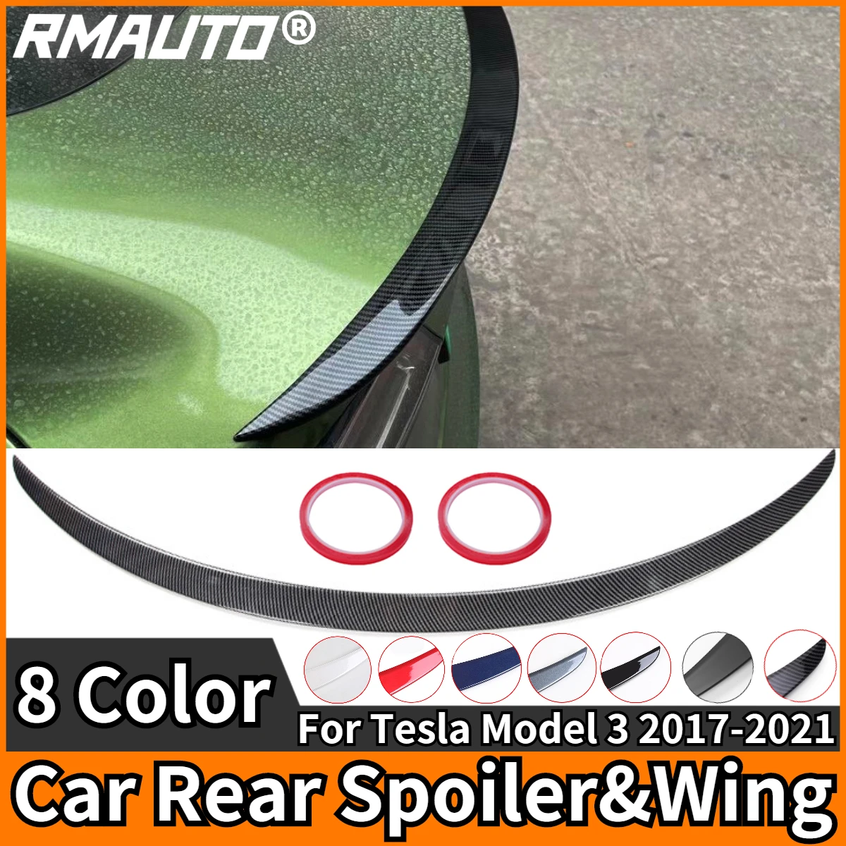 RMAUTO Carbon Fiber Car Rear Trunk Spoiler Performance Type For Tesla Model 3 2017-2021 Rear Spoiler Wing Lip Styling Body Kit
RMAUTO Carbon Fiber Car Rear Trunk Spoiler Performance Type For Tesla Model 3 2017-2021 Rear Spoiler Wing Lip Styling Body Kit