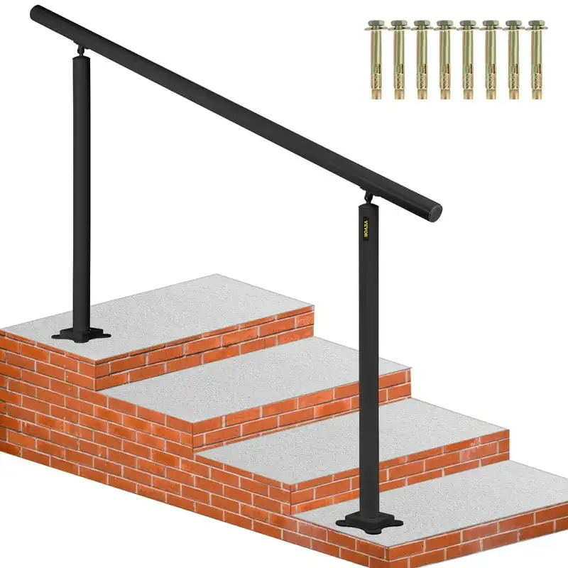 Railing Kit, 5 ft Handrails for Outdoor 0-5 Steps, Adjustable Angle Black Aluminum Stair Handrail, Indoor & Outdoor Stairs for t
Railing Kit, 5 ft Handrails for Outdoor 0-5 Steps, Adjustable Angle Black Aluminum Stair Handrail, Indoor & Outdoor Stairs for t