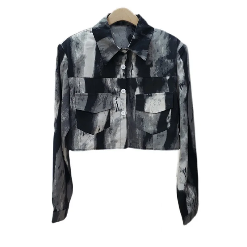 SeeBeautiful Simple Shirt Ink Printing Turn-down Single Breasted Pockets Women Summer Autumn 2022 New Fashion Tide Q539
SeeBeautiful Simple Shirt Ink Printing Turn-down Single Breasted Pockets Women Summer Autumn 2022 New Fashion Tide Q539