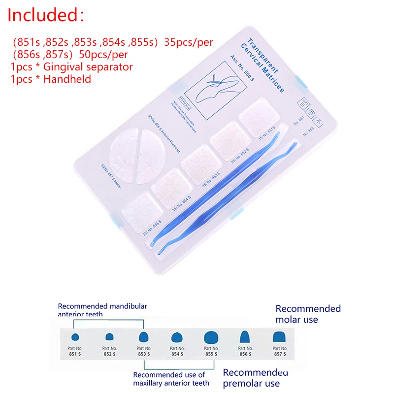 1set Dentistry Dental Matrix Cervical Matrices Composite Gingival For Style Transparent 850S Dentist Tools
1set Dentistry Dental Matrix Cervical Matrices Composite Gingival For Style Transparent 850S Dentist Tools