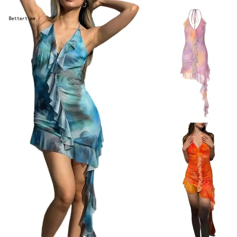 B36D Floral Print Dress for Women Ruffled Ribbon Dress Summer Dress Girl V-neck Dress
B36D Floral Print Dress for Women Ruffled Ribbon Dress Summer Dress Girl V-neck Dress