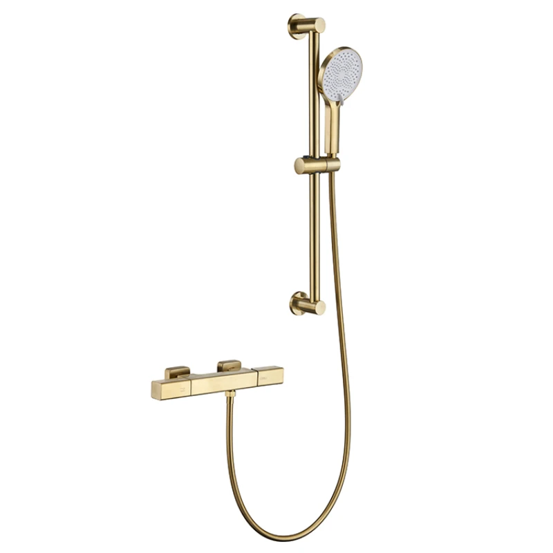 Brushed Golden Surface treatment 304 stainless Steel Bath Rain shower Multi-function sleeve Ceramic style
Brushed Golden Surface treatment 304 stainless Steel Bath Rain shower Multi-function sleeve Ceramic style