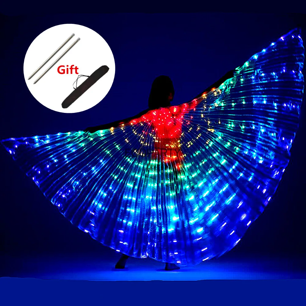 

51LED Wings Belly Dance Isis Wings Women Children Belly Dancing Costume Fluorescent Butterfly Wings Led Costumes Lamp Props