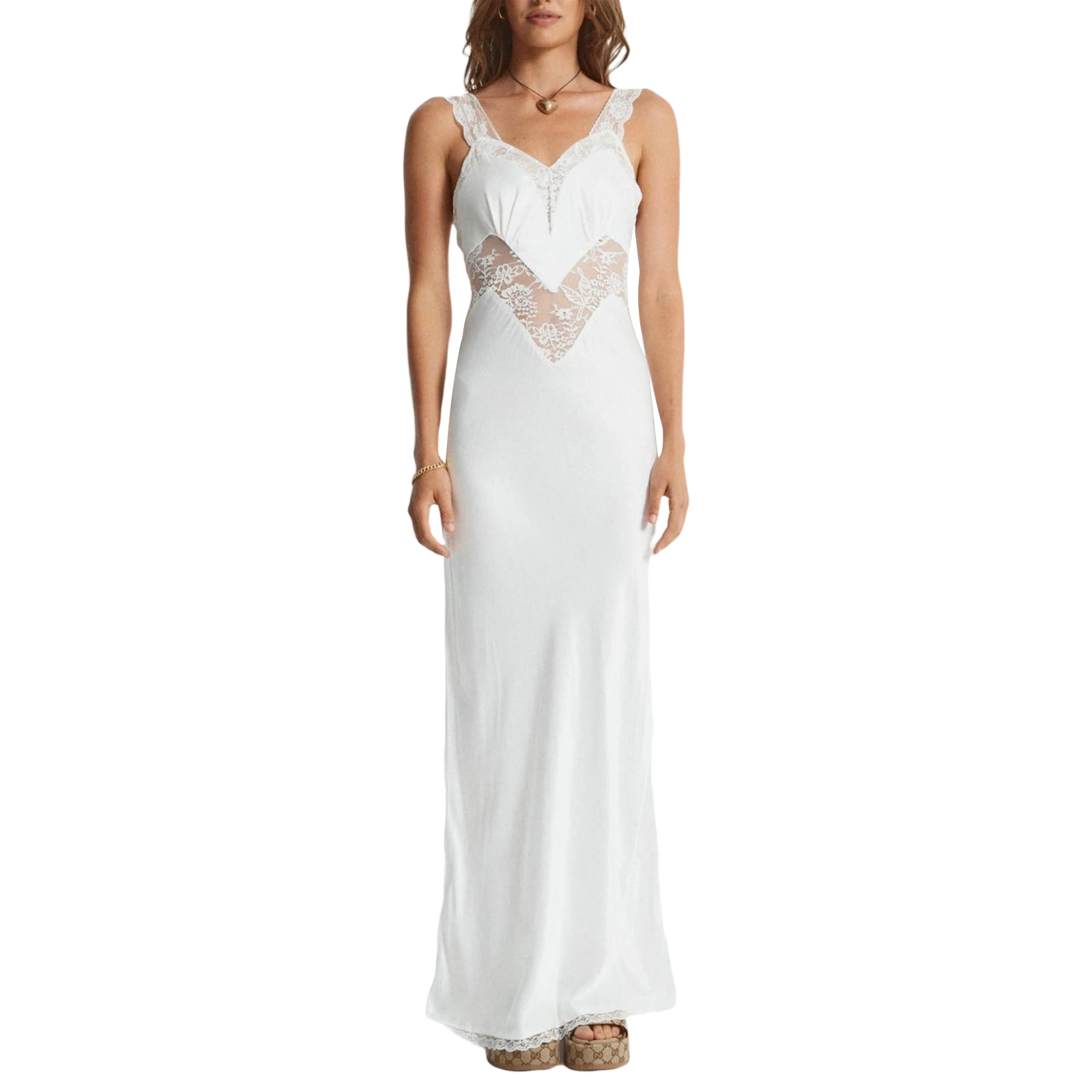Women Y2K Elegant Satin Lace Patchwork Long Dress Seeveless Backless V Neck Bodycon Dress Hollow Out Slim Fit Party Dresses
Women Y2K Elegant Satin Lace Patchwork Long Dress Seeveless Backless V Neck Bodycon Dress Hollow Out Slim Fit Party Dresses