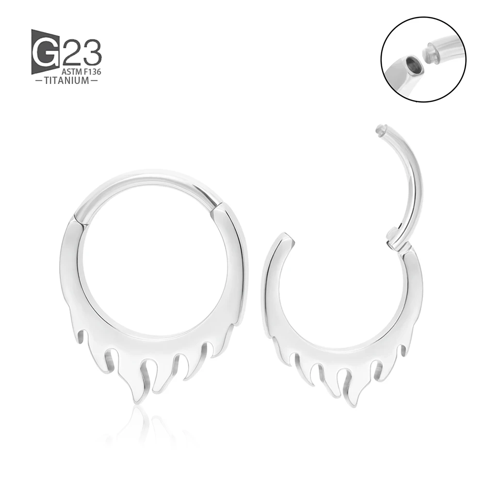 

16G Piercing Nose Ring CZ G23 ASTM F136 Titanium Septum Clicker Segment Ear Tragus Cartilage Helix Daith Earring Jewelry