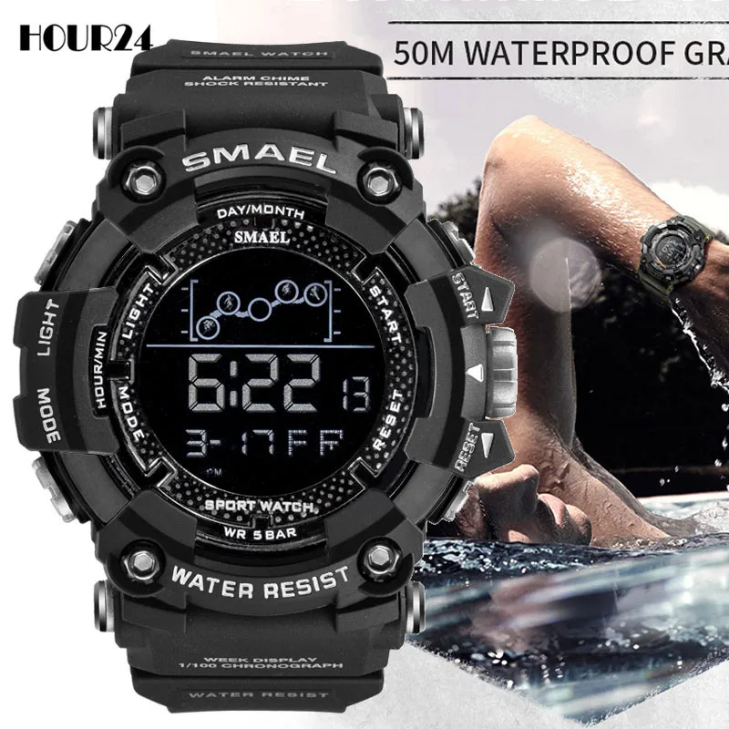 Mens Watches Black Sports Watch LED Digital Luminous Waterproof Military Watches week Shock Male Clock relogios masculino hombre
Mens Watches Black Sports Watch LED Digital Luminous Waterproof Military Watches week Shock Male Clock relogios masculino hombre