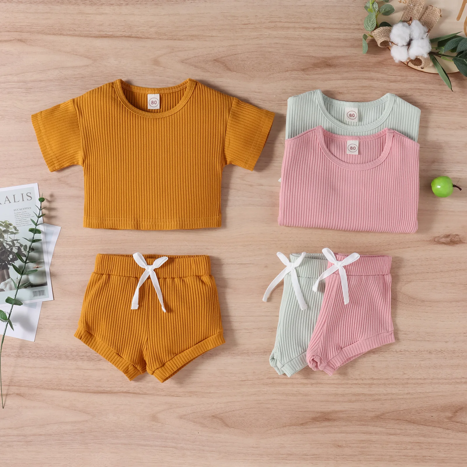 Infant Boy Baby Girl Clothes Kids Summer Outfits Toddler Solid Ribbed T-shirt + Shorts 2pcs Set Children Casual Clothing Sets
Infant Boy Baby Girl Clothes Kids Summer Outfits Toddler Solid Ribbed T-shirt + Shorts 2pcs Set Children Casual Clothing Sets