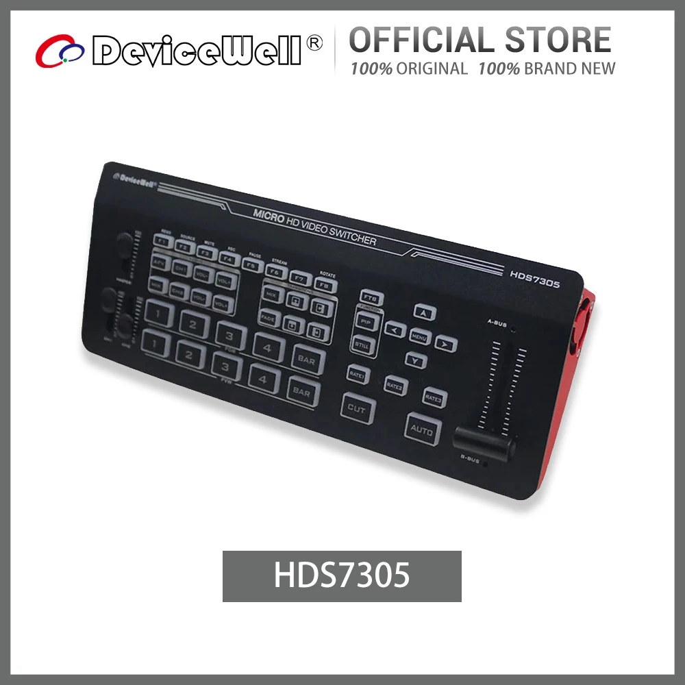 DeviceWell HDS7305 Auto Live Video Switcher 5-CH Stream Record T-bar HD Studio Equipment Video Mixer SD Card USB Pk Hds7105
DeviceWell HDS7305 Auto Live Video Switcher 5-CH Stream Record T-bar HD Studio Equipment Video Mixer SD Card USB Pk Hds7105