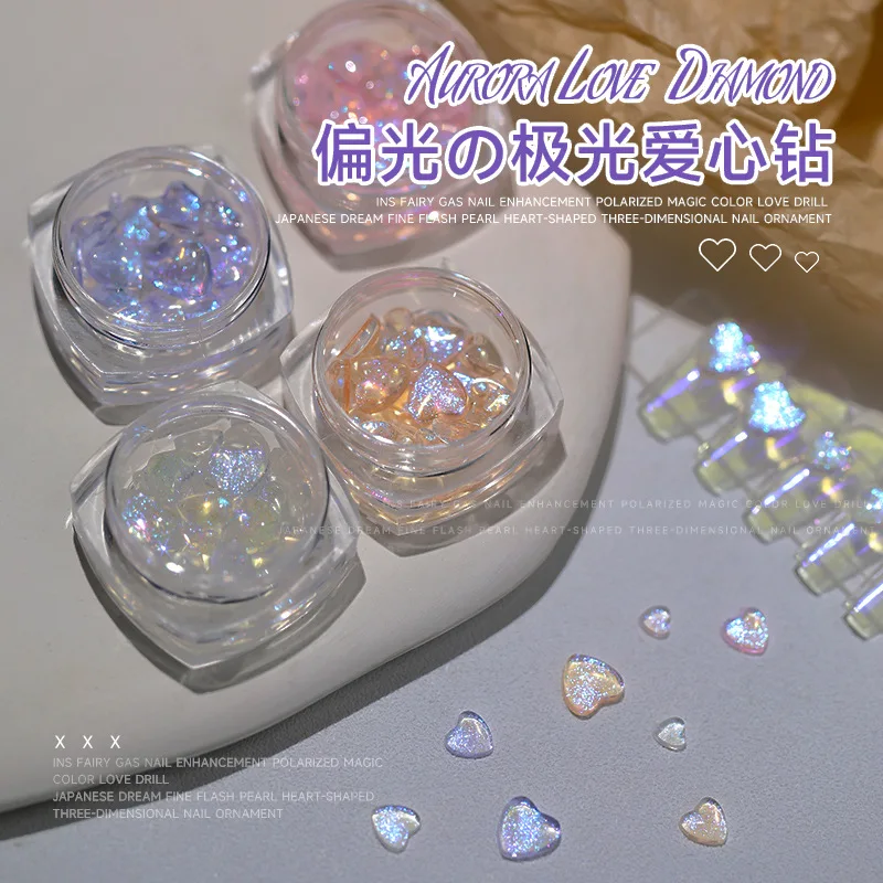 30pcs/bottle Aurora Love Heart Nail Charms Diamond Flat Bottom Resin Mix Size Heart Shining Nail Rhinestones Nail Jewelry Parts
30pcs/bottle Aurora Love Heart Nail Charms Diamond Flat Bottom Resin Mix Size Heart Shining Nail Rhinestones Nail Jewelry Parts