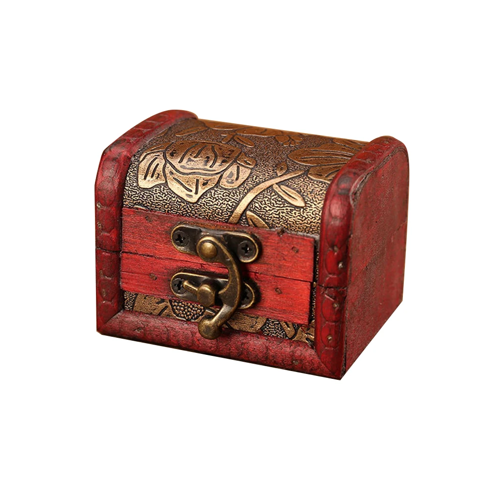 

Wooden Treasure Chest Jewelry Box Vintage Storage Wooden Box Trinket Gift Box Suitable For Storage Photos Stamps Coins