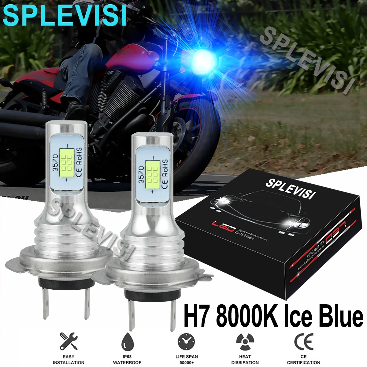 2x70W 8000K Ice Blue Motocycle LED H7 Headlights Bulbs Kit For Victory Hammer S 2007-2008 Jackpot Arlen Ness 2007 2008
2x70W 8000K Ice Blue Motocycle LED H7 Headlights Bulbs Kit For Victory Hammer S 2007-2008 Jackpot Arlen Ness 2007 2008