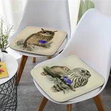 Vintage Art owl Decorative Chair Mat Soft Pad Seat Cushion For Dining Patio Home Office Indoor Outdoor Garden Sofa Cushion