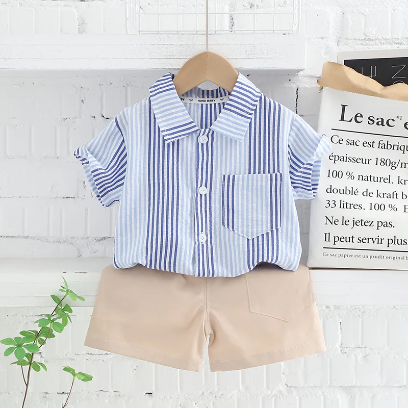 Toddler Boys Summer Outfits Set 2023 Korean Style Striped Short Sleeve Shirts and Shorts Baby Boy Clothes Kids Bebes Tracksuits
Toddler Boys Summer Outfits Set 2023 Korean Style Striped Short Sleeve Shirts and Shorts Baby Boy Clothes Kids Bebes Tracksuits