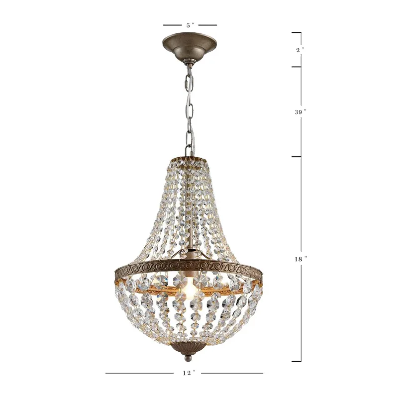 Hot Sale Crystal Dining Room Pendant Light American Country Retro Living Room Bedroom Ceiling Chandelier Lamp
Hot Sale Crystal Dining Room Pendant Light American Country Retro Living Room Bedroom Ceiling Chandelier Lamp