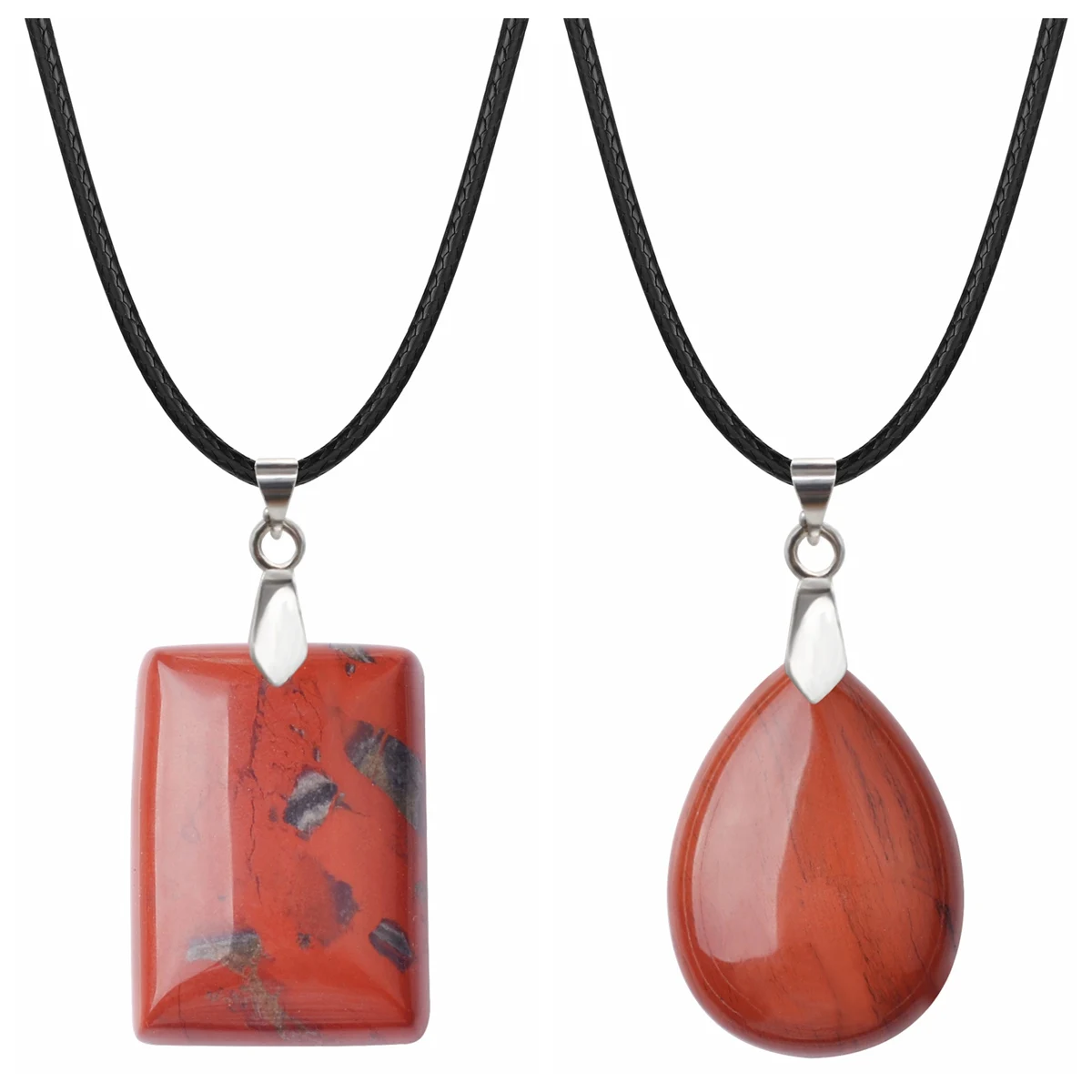 Red Jasper Healing Couple Necklace for Men Women Chakra Lucky Quartz Crystal Protection Rectanle & Teardrop Pendants
Red Jasper Healing Couple Necklace for Men Women Chakra Lucky Quartz Crystal Protection Rectanle & Teardrop Pendants