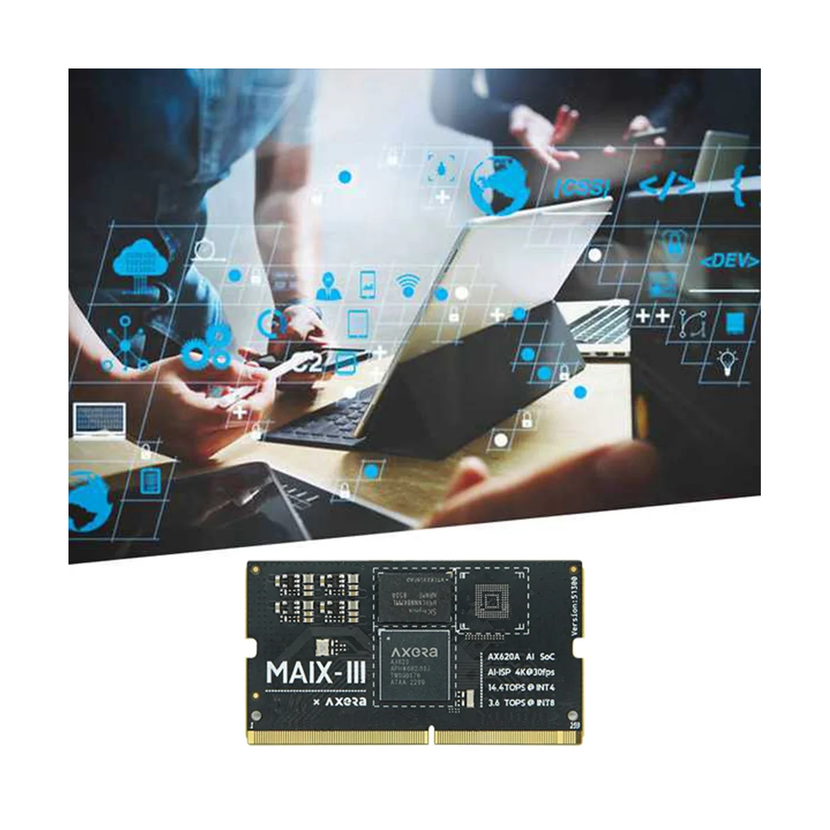 For Sipeed MAIX-III Axera-Pi Quad Core A7 2GB LPDDR4X 3733Mhz MIPI DSI4 Lane 4K@30FPs AI Linux MAIX-III Core Board
For Sipeed MAIX-III Axera-Pi Quad Core A7 2GB LPDDR4X 3733Mhz MIPI DSI4 Lane 4K@30FPs AI Linux MAIX-III Core Board