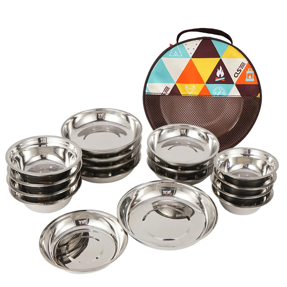 1 Set of Metal Picnic Stainless Steel Bowls Dinning Set Tableware for Outdoor Hiking Parks
1 Set of Metal Picnic Stainless Steel Bowls Dinning Set Tableware for Outdoor Hiking Parks