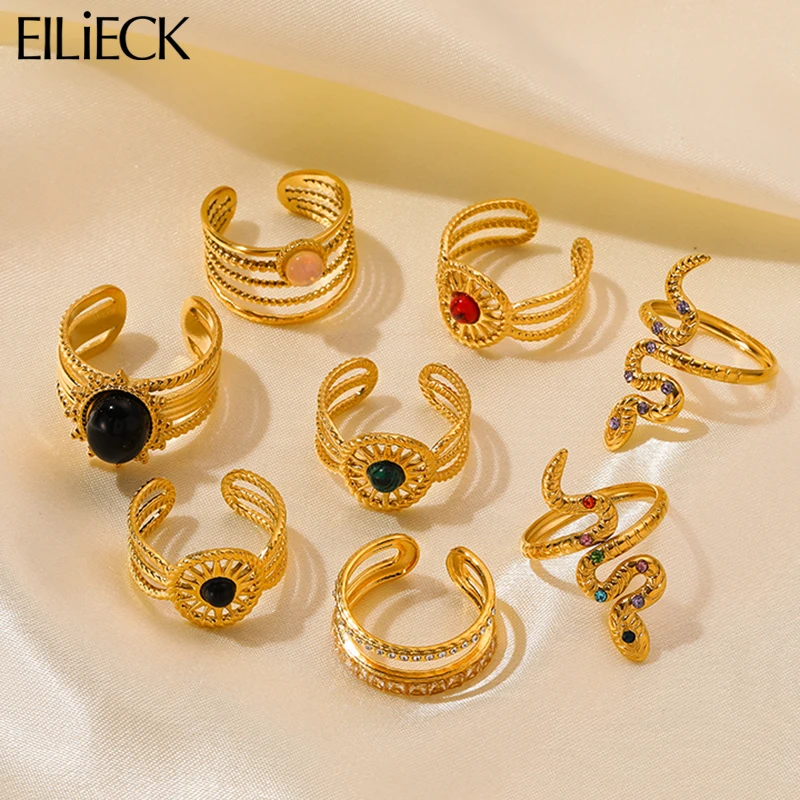 EILIECK 316L Stainless Steel Luxury Circle Cuff Rings For Women Girl Fashion New Jewelry Lady Gift Party Retro anillos mujer
EILIECK 316L Stainless Steel Luxury Circle Cuff Rings For Women Girl Fashion New Jewelry Lady Gift Party Retro anillos mujer