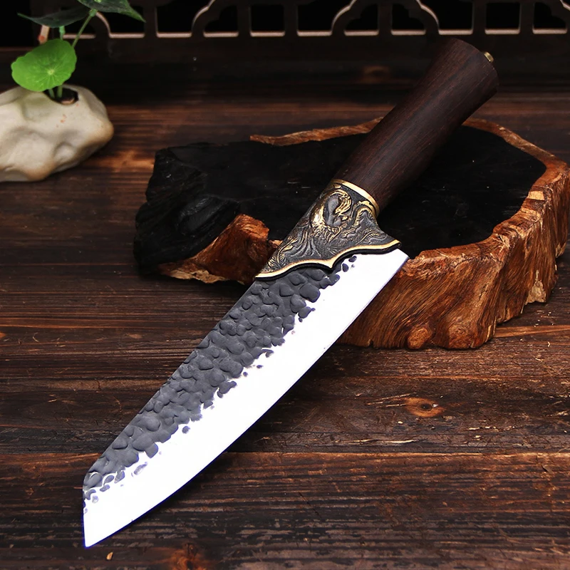 Kiritsuke Longquan Knife Handmade Forged Steel Kitchen Knife 8 Inch Copper Dragon Decor Barbecue Cleaver Sashimi Sushi Knife
Kiritsuke Longquan Knife Handmade Forged Steel Kitchen Knife 8 Inch Copper Dragon Decor Barbecue Cleaver Sashimi Sushi Knife