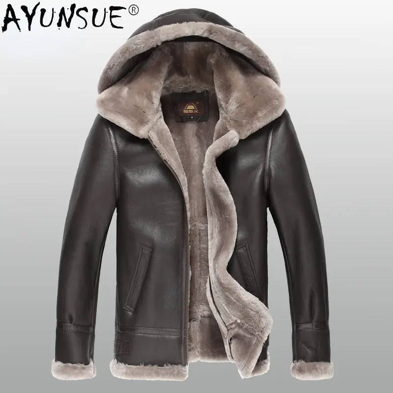 AYUNSUE Natural Fur Coat Winter Jackets for Men Genuine Sheepskin Leather Jacket Warm Fur Coats Hood Flight Suit Abrigos SGG713
AYUNSUE Natural Fur Coat Winter Jackets for Men Genuine Sheepskin Leather Jacket Warm Fur Coats Hood Flight Suit Abrigos SGG713