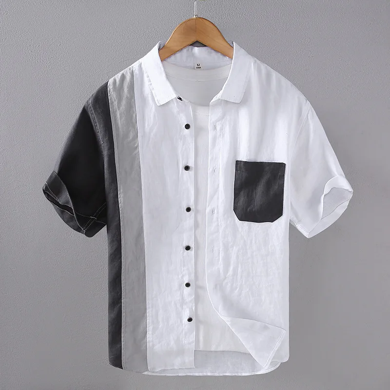 Рубашка Мужская льняная с коротким рукавом, сорочка в стиле ретро, повседневная сорочка с анестезией общего назначения, лето 2023
Рубашка Мужская льняная с коротким рукавом, сорочка в стиле ретро, повседневная сорочка с анестезией общего назначения, лето 2023