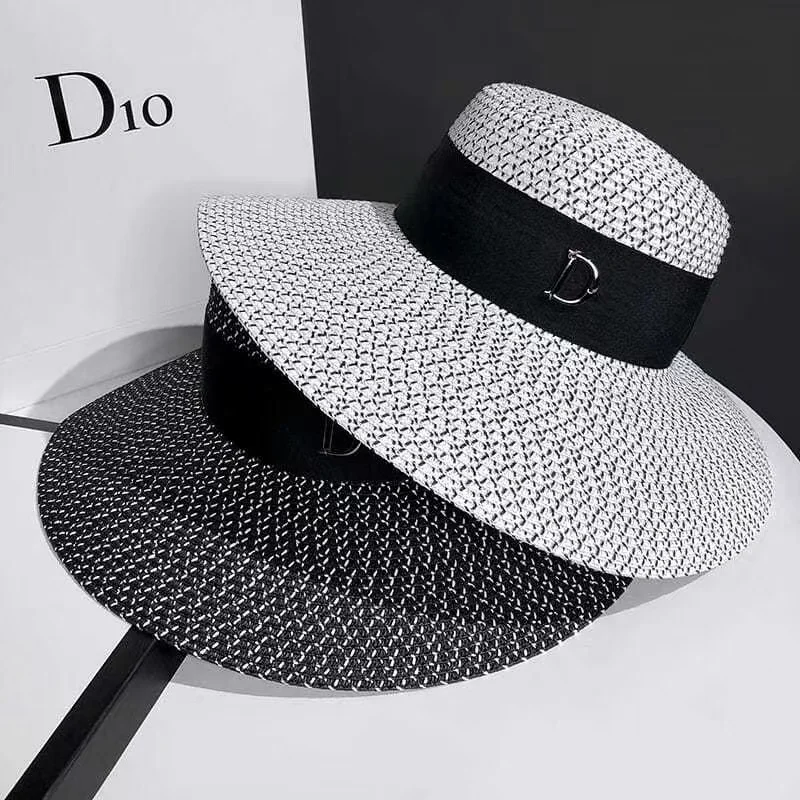 French Hepburn Straw Hat Elegant Woman D Logo Summer Hat Big Wide Brim Sun Hat Beach Sunbonnet for Beach Outing
French Hepburn Straw Hat Elegant Woman D Logo Summer Hat Big Wide Brim Sun Hat Beach Sunbonnet for Beach Outing