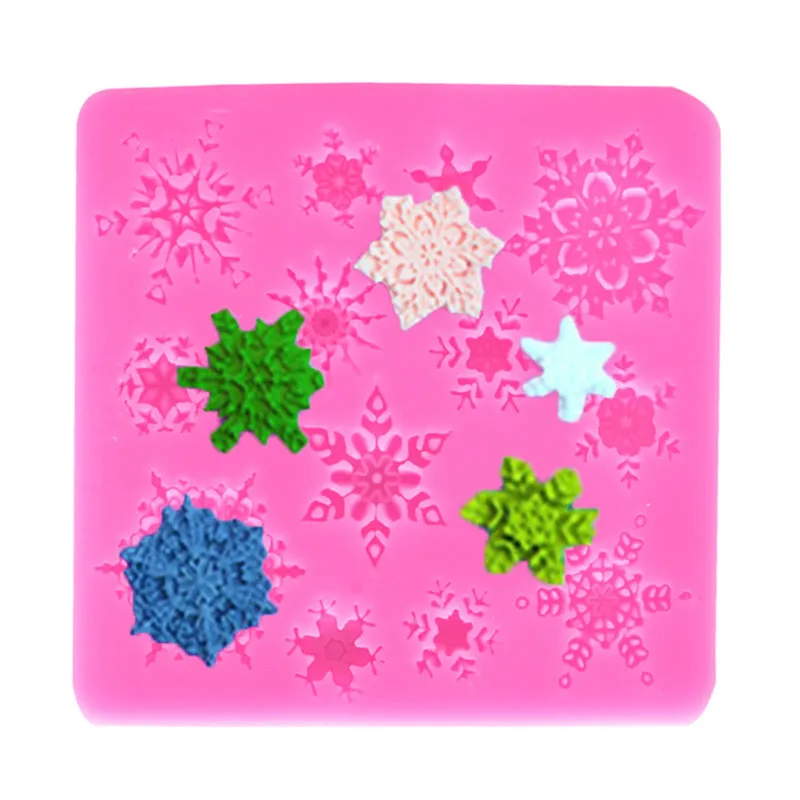 

3D Christmas Decorations Snowflake Lace Chocolate Party DIY Fondant Baking Tools Cooking Cake Kitchen Turn Sugar Silicone Molds
