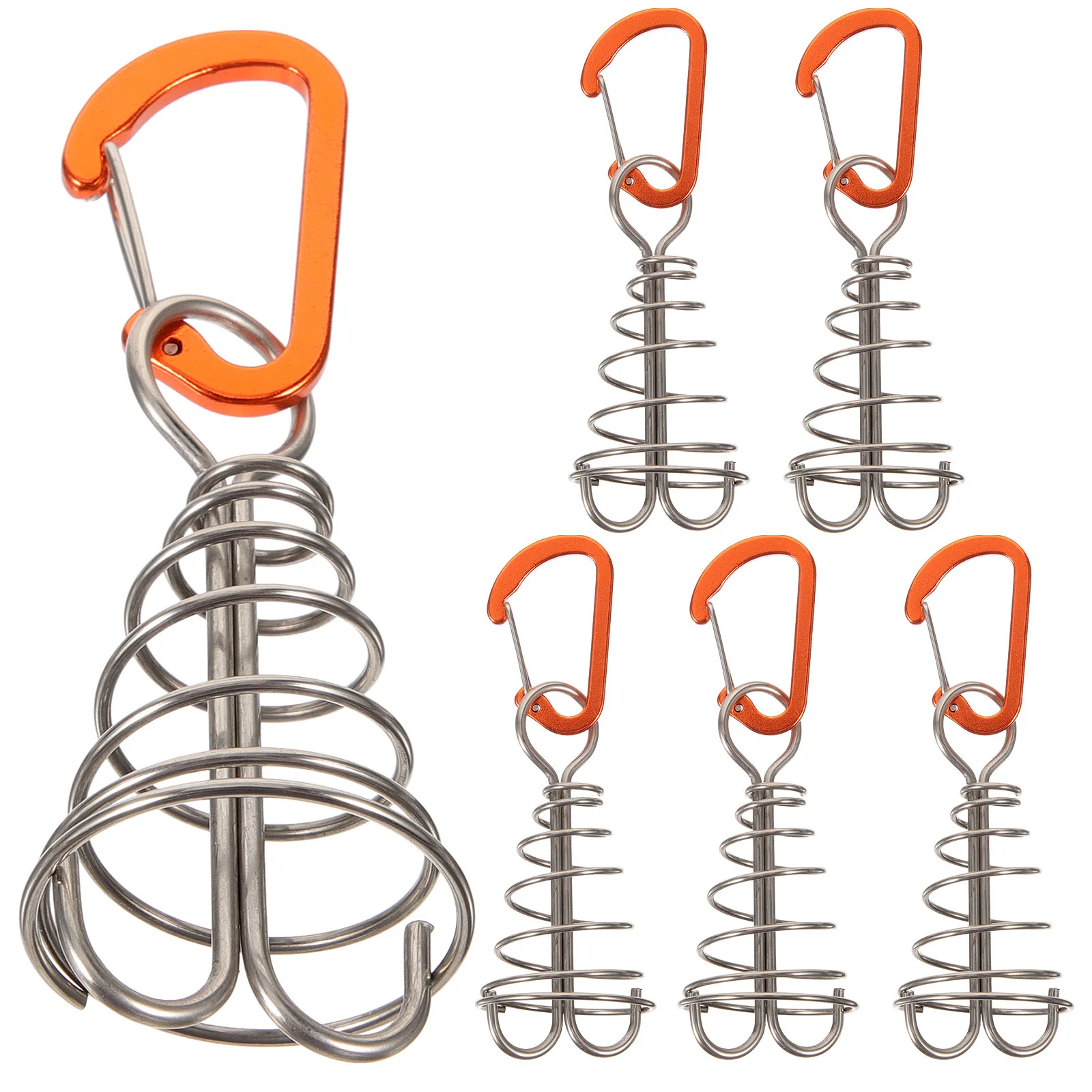 

6 Pcs Outdoor Hooks For Hanging Plank Hook Spring Tent Camping Windproof Octopus Nail Rope Aluminum Alloy