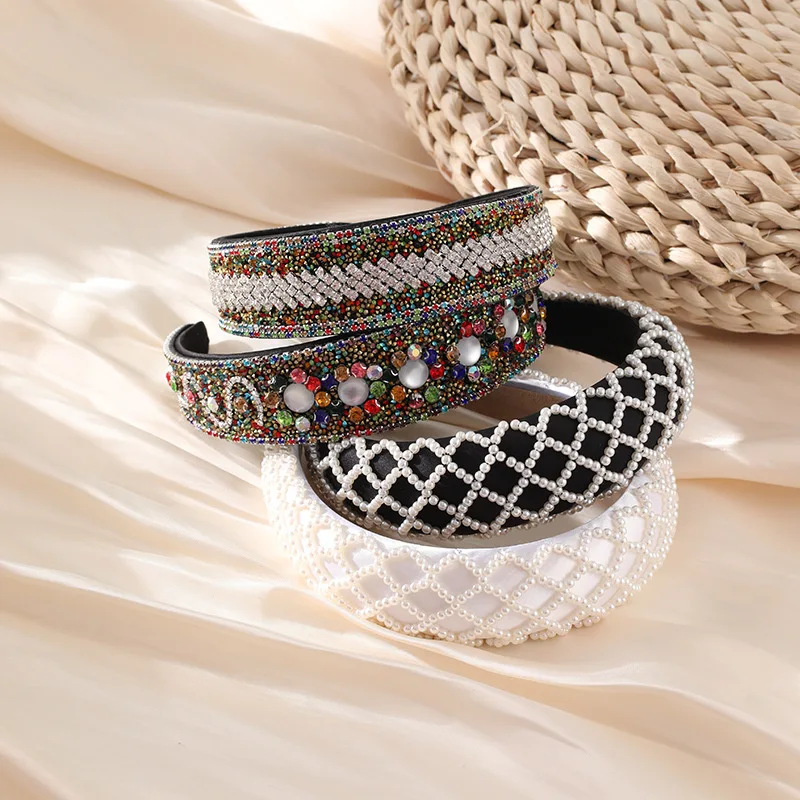 Handmade Crystal Rhinestone Hair Bands Headbands For Women Girl Baroque Pearl Padded Hair Hoops Fashion Hair Accessories Jewelry
Handmade Crystal Rhinestone Hair Bands Headbands For Women Girl Baroque Pearl Padded Hair Hoops Fashion Hair Accessories Jewelry