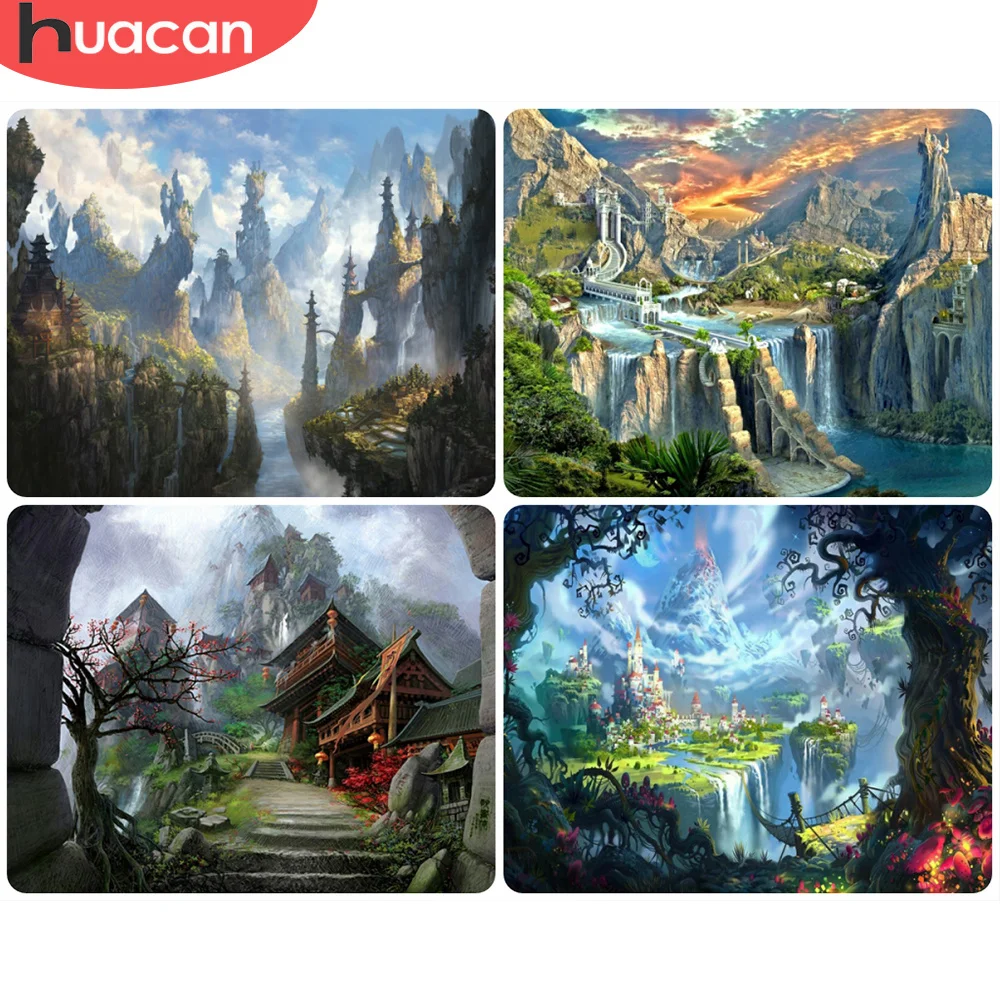 HUACAN Раскраска по номерам, замок, пейзаж, ручная роспись, искусственная живопись, гора для гостиной
HUACAN Раскраска по номерам, замок, пейзаж, ручная роспись, искусственная живопись, гора для гостиной