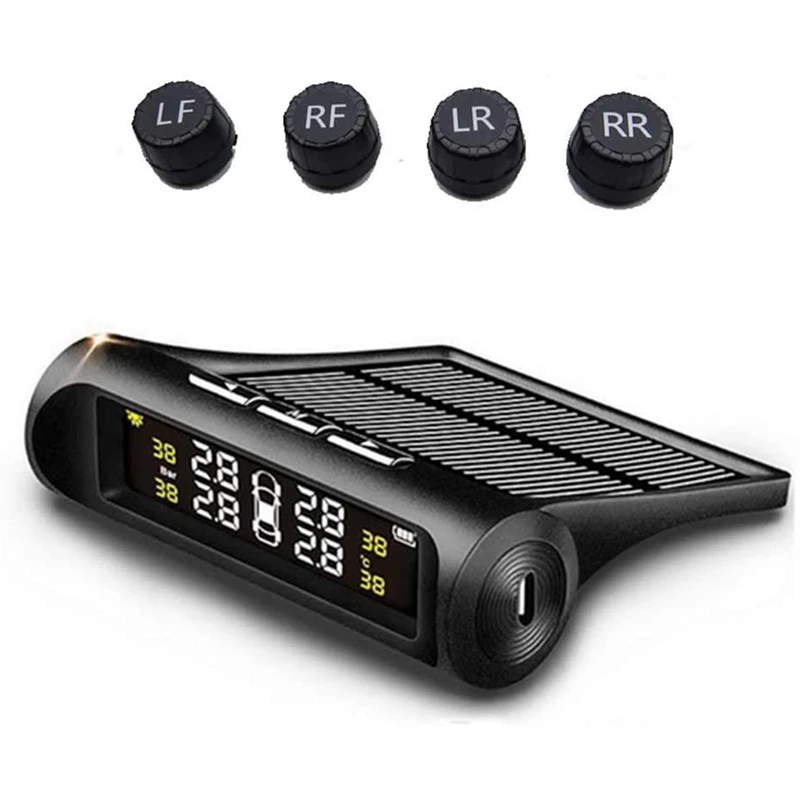 Система контроля давления в шинах TPMS, зарядка на солнечной энергии с 4 усовершенствованными внешними датчиками TMPS, 5 режимами сигнализации
Система контроля давления в шинах TPMS, зарядка на солнечной энергии с 4 усовершенствованными внешними датчиками TMPS, 5 режимами сигнализации