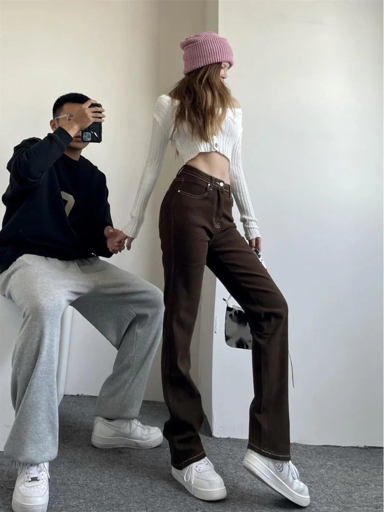 Casual And Sweet Style Simple Retro Solid Color Trend Thin Straight Jeans High Waist Elastic Sexy Women's Clothing 2GIJ
Casual And Sweet Style Simple Retro Solid Color Trend Thin Straight Jeans High Waist Elastic Sexy Women's Clothing 2GIJ