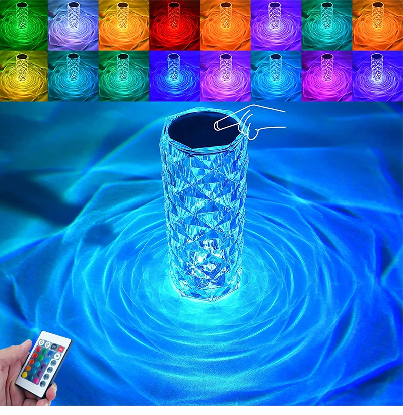 LED Crystal Rose Night Light 3/16Colors Touch Dimming With Remote Control Projectors USB Rechargeable Light Room Decor Desk Lamp
LED Crystal Rose Night Light 3/16Colors Touch Dimming With Remote Control Projectors USB Rechargeable Light Room Decor Desk Lamp