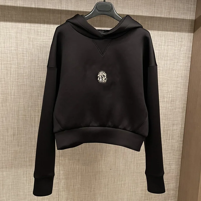 High Quality Women'S Sweatshirt Sweater Diamond Decoration Black Loose Versatile Long Sleeve Hoodie Provide label
High Quality Women'S Sweatshirt Sweater Diamond Decoration Black Loose Versatile Long Sleeve Hoodie Provide label