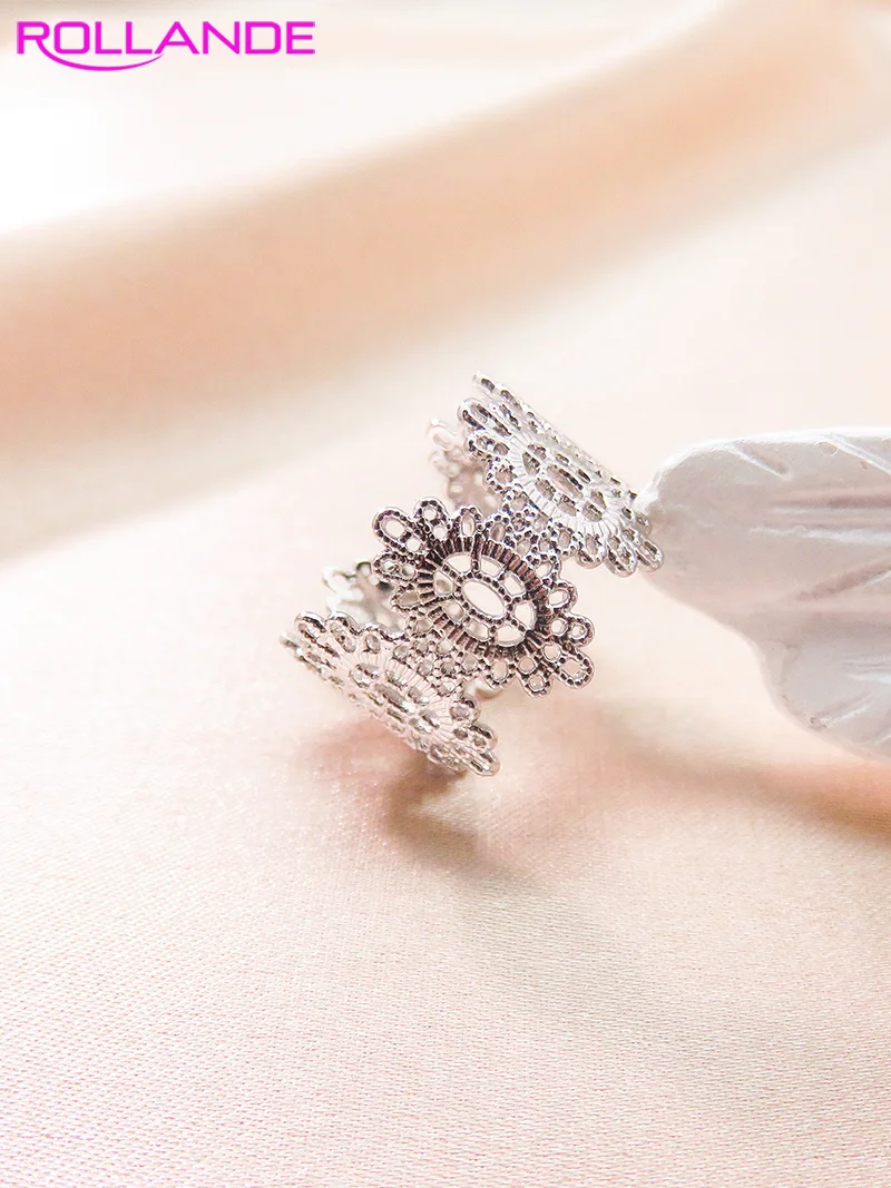 

Весеннее кружевное кольцо 2023, женское серебряное открытое кружевное покрытие, популярное ювелирное изделие в подарок