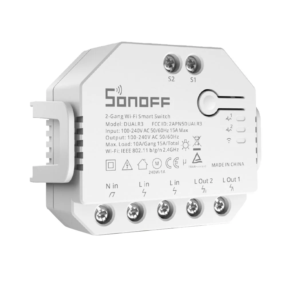 Двухканальный смарт-переключатель SONOFF DUALR3 с Wi-Fi, беспроводной релейный модуль, модуль дистанционного управления переключателем, голосовое ...
Двухканальный смарт-переключатель SONOFF DUALR3 с Wi-Fi, беспроводной релейный модуль, модуль дистанционного управления переключателем, голосовое ...
